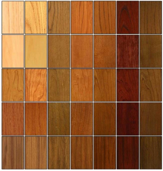 Diferentes tonalidades de madeira natural.